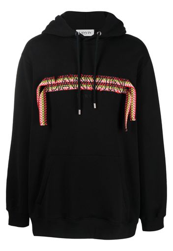 Lanvin oversized logo-appliqué hoodie - Nero