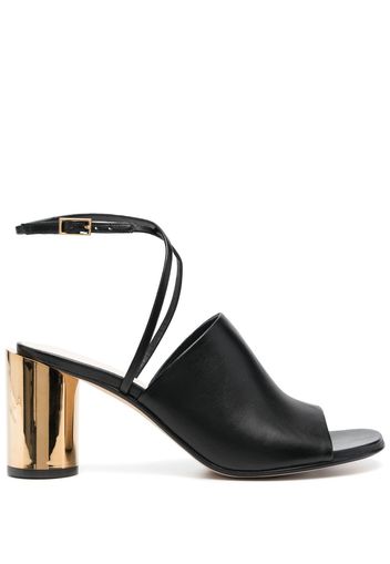 Lanvin metallic-heel 75mm leather sandals - Nero