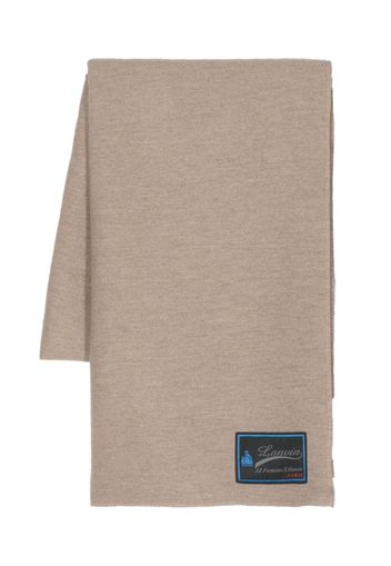 Lanvin logo-tag cashmere scarf - Marrone