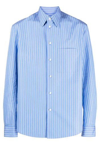 Lanvin striped poplin shirt - Blu