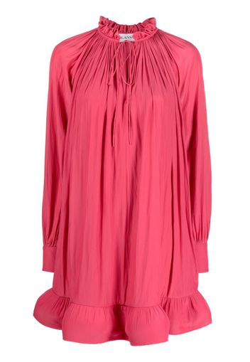 Lanvin ruffled charmeuse minidress - Rosa