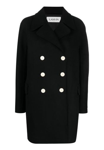 Lanvin double-breasted wool coat - Nero