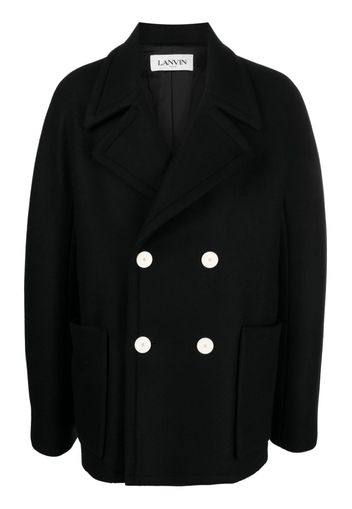 Lanvin double-breasted wool coat - Nero