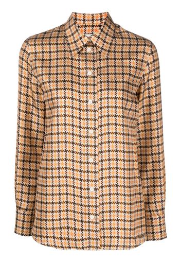 Lanvin houndstooth-pattern silk shirt - Arancione