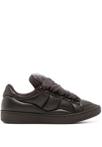Lanvin Curb XL leather waterproof sneakers - Marrone