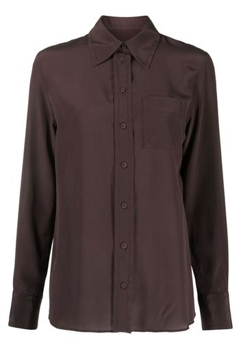 Lanvin cropped long-sleeve shirt - Marrone