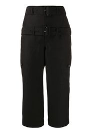 double belt cropped trousers