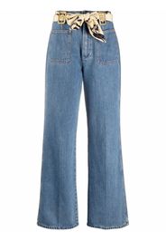 LANVIN high-waisted scarf-detail jeans - Blu