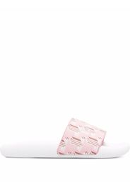 LANVIN monogram logo-print open-toe slides - Rosa