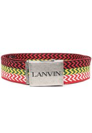 Lanvin logo-buckle striped belt - Rosso