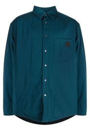 Lanvin box-pleat long-sleeved shirt - Blu