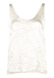 Lanvin V-back crinkled-effect top - Bianco