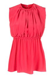 Lanvin ruched sleeveless silk blouse - Rosa