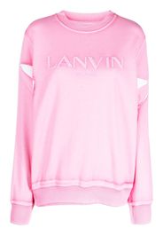 Lanvin embroidered-logo crew-neck sweatshirt - Rosa