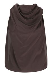 Lanvin draped sleeveless silk top - Marrone