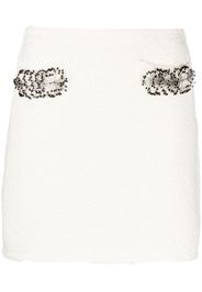 Lanvin bead-embellished bouclé miniskirt - Bianco