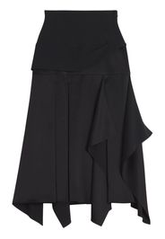 Lanvin draped-detailing midi skirt - Nero