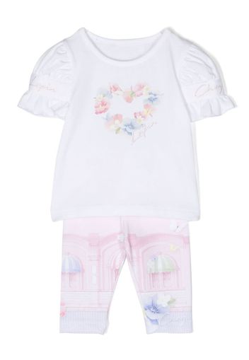 Lapin House Set top e pantaloni con stampa - Bianco