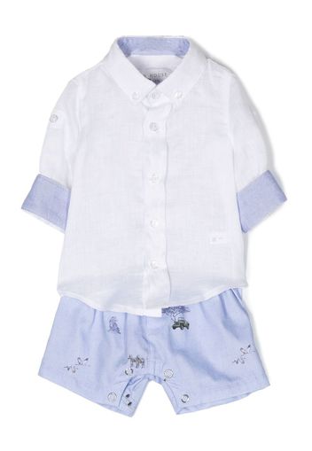 Lapin House Set top e shorts con ricamo - Bianco
