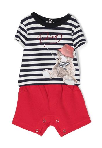 Lapin House Set shorts con stampa Teddy - Blu