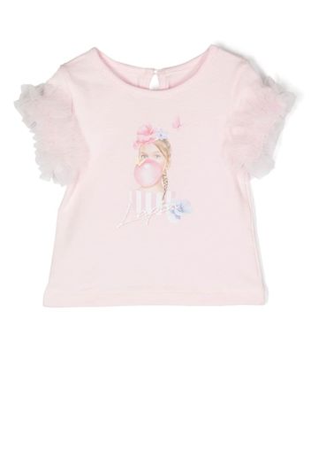 Lapin House T-shirt con tulle - Rosa