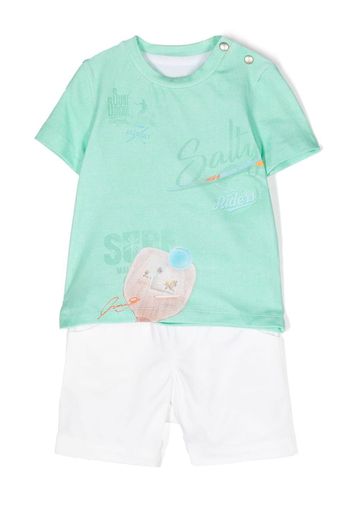 Lapin House Set top e shorts con stampa - Verde