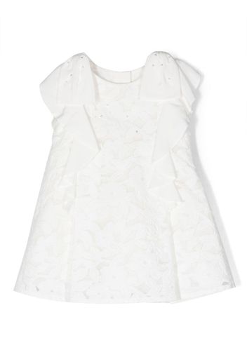 Lapin House ruffled floral-lace dress - Bianco