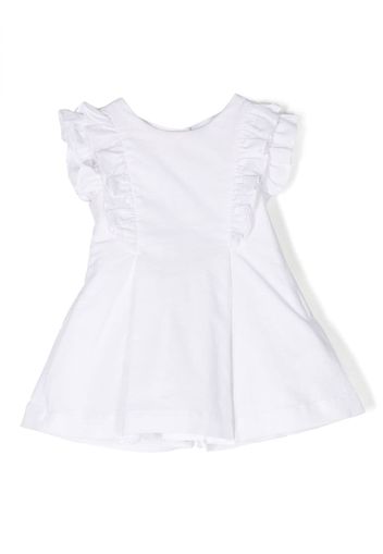 Lapin House ruffled bow-detail dress - Bianco