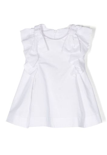 Lapin House bow detailing flared dress - Bianco