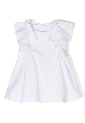 Lapin House ruffle-detail cotton dress - Bianco