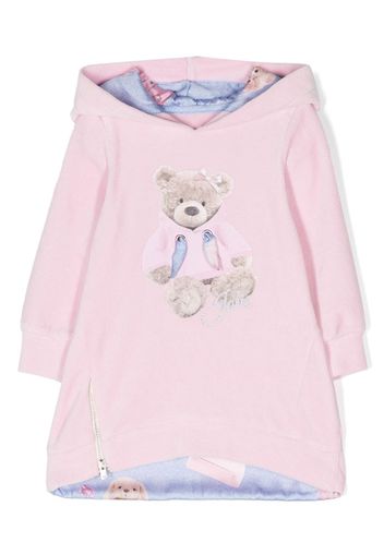 Lapin House Abito modello felpa con stampa teddy bear - Rosa