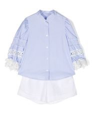 Lapin House Set top e shorts a righe - Blu