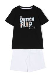 Lapin House Switch Flip cotton short set - Nero