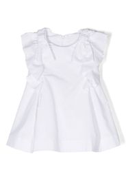 Lapin House ruffle-detail cotton dress - Bianco