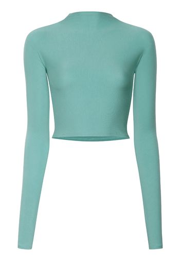 LAPOINTE mock-neck cropped top - Blu