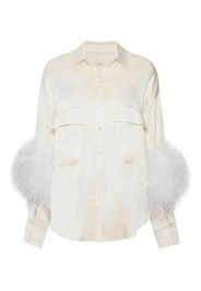 LAPOINTE flap-pockets ostrich-feather shirt - Toni neutri