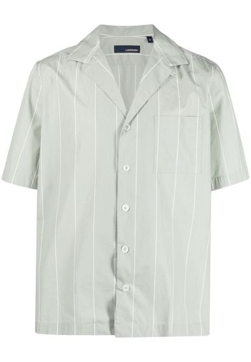 Lardini notched pinstripe short-sleeve shirt - Verde