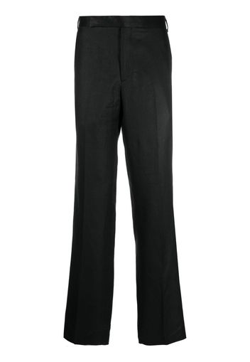 Lardini straight leg linen trousers - Nero