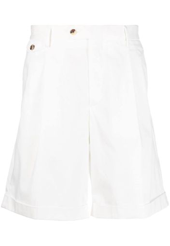 Lardini pleat-detail stretch-cotton shorts - Bianco