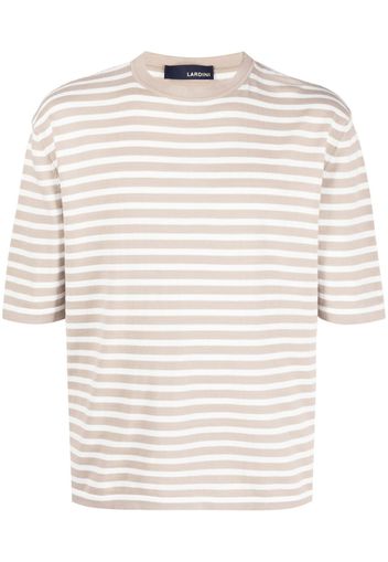 Lardini short-sleeve striped sweatshirt - Toni neutri