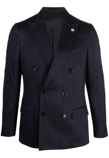 Lardini double-breasted silk blazer - Blu