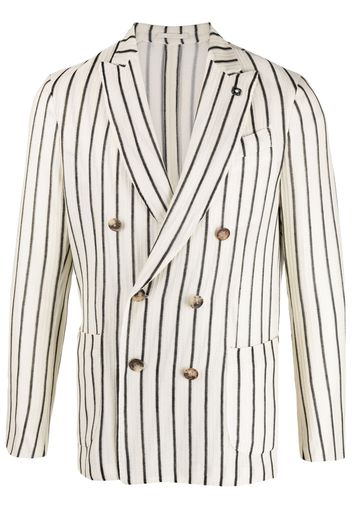 Lardini striped double-breasted blazer - Toni neutri