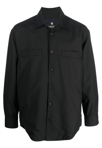 Lardini logo-patch long-sleeve shirt - Nero