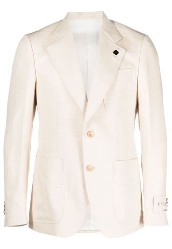 Lardini single-breasted cotton-blend blazer - Toni neutri