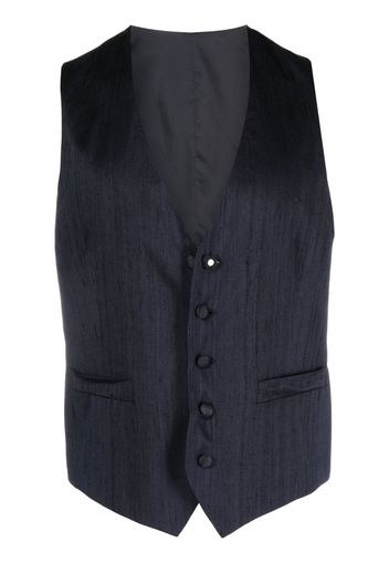 Lardini logo-patch waistcoat - Blu