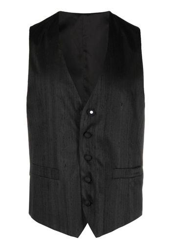 Lardini logo-patch waistcoat - Nero