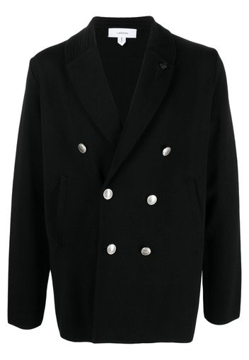 Lardini double-breasted wool blazer - Nero