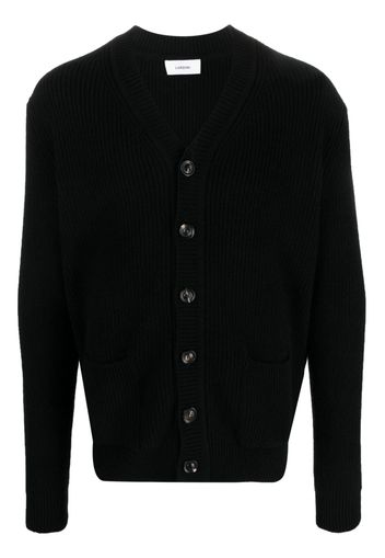 Lardini ribbed-knit button-up cardigan - Nero