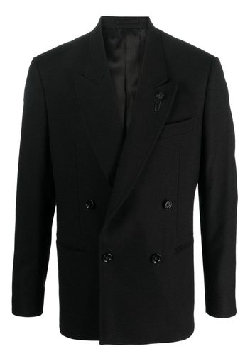 Lardini double-breasted wool blazer - Nero