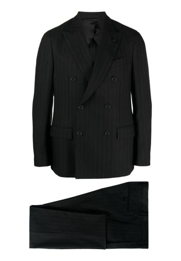 Lardini pinstripe-pattern double-breasted suit - Nero